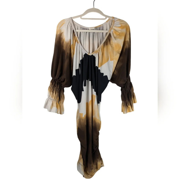 Tart Collections Tie Dye Print Dress Small Micro Modal Batwing Sleeve Boho NWT - Picture 3 of 10